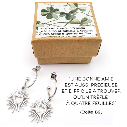 Boucles d'oreilles Gloria avec coeur ex-voto