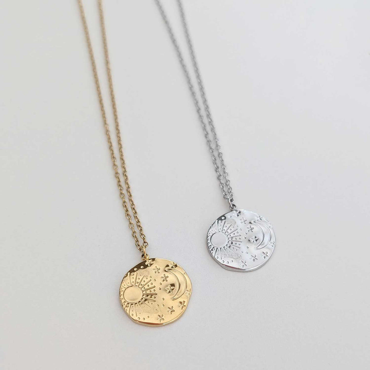 Collier Moon Sun – Soleil, lune et étoiles – Acier inoxydable