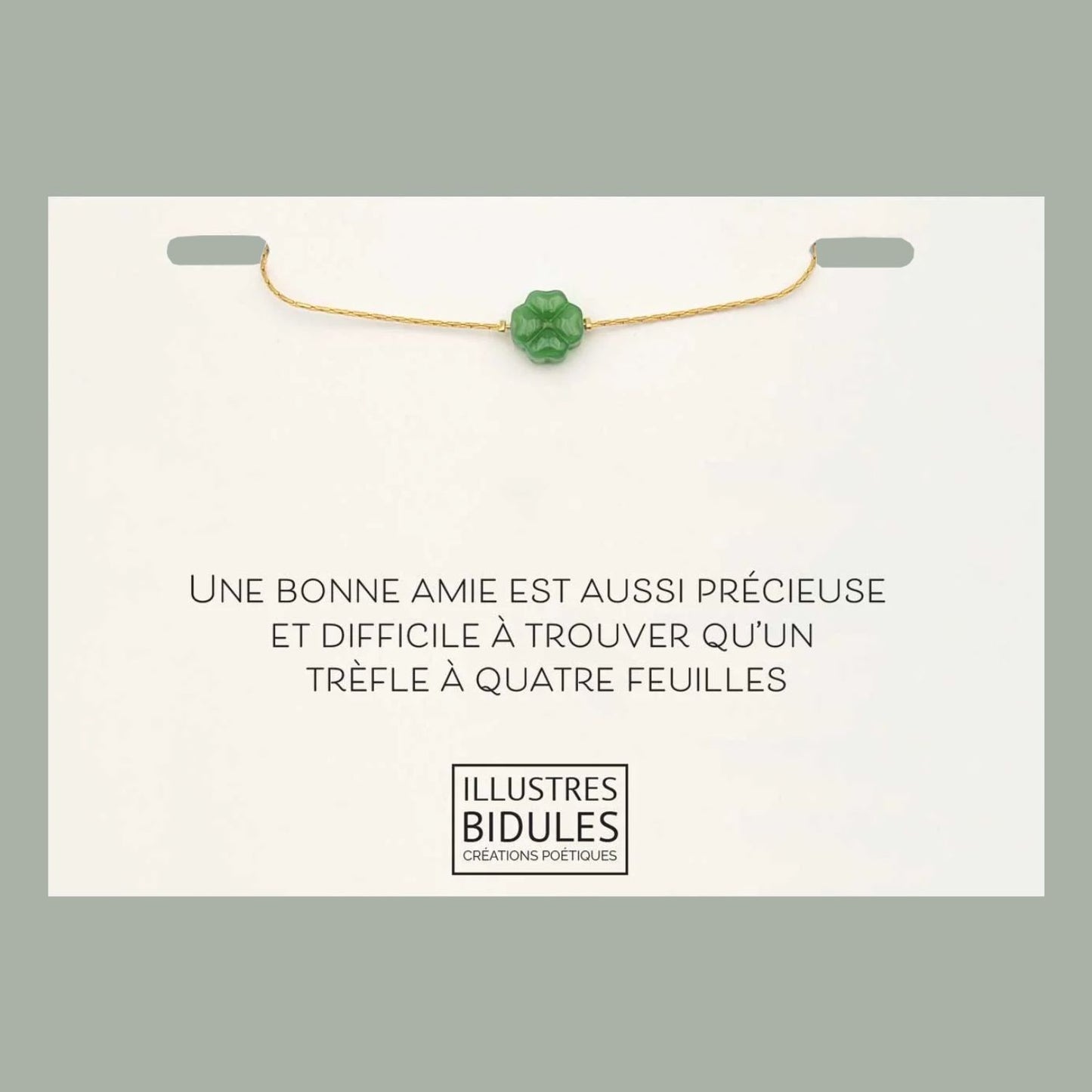 Bracelet Isadora trèfle vert ou blanc - Doré