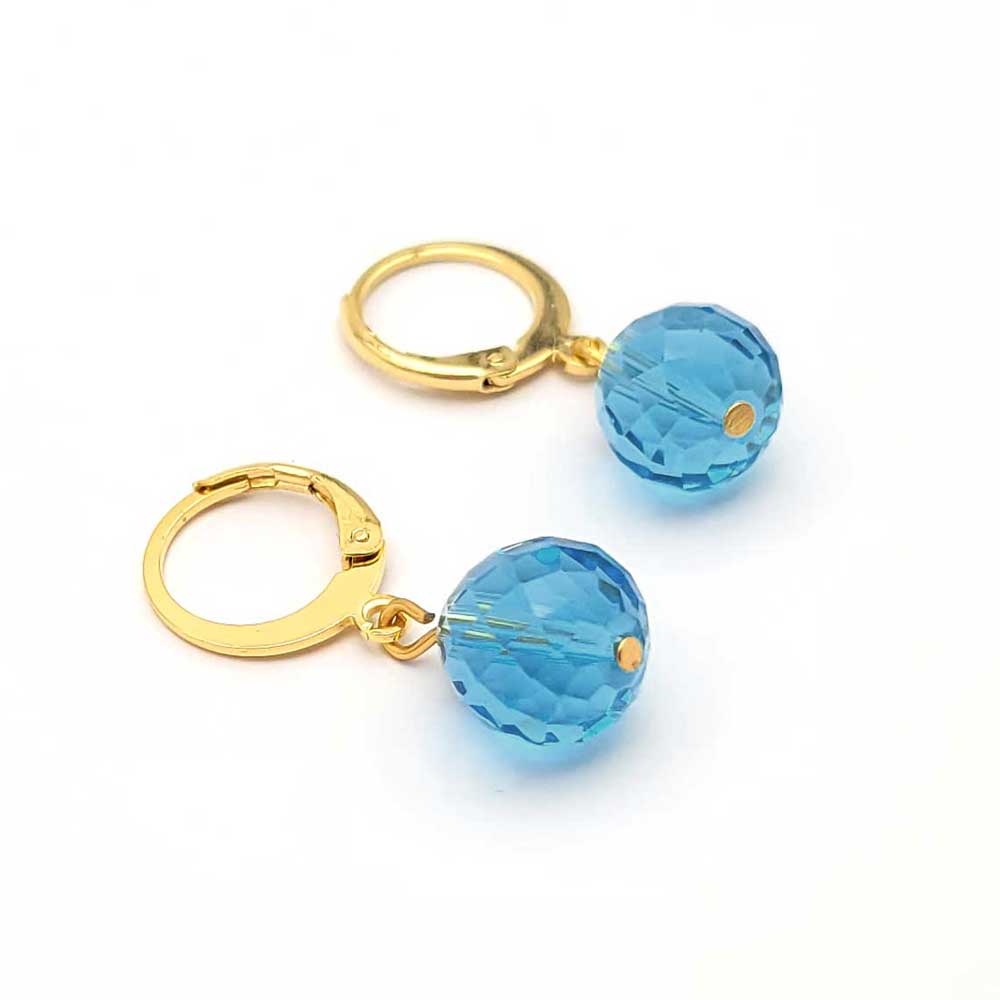 Dormeuses Candy doré turquoise - Merci pour tout