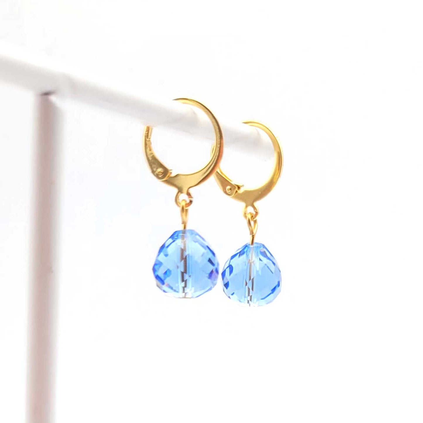 Dormeuses Candy bleu ciel - doré