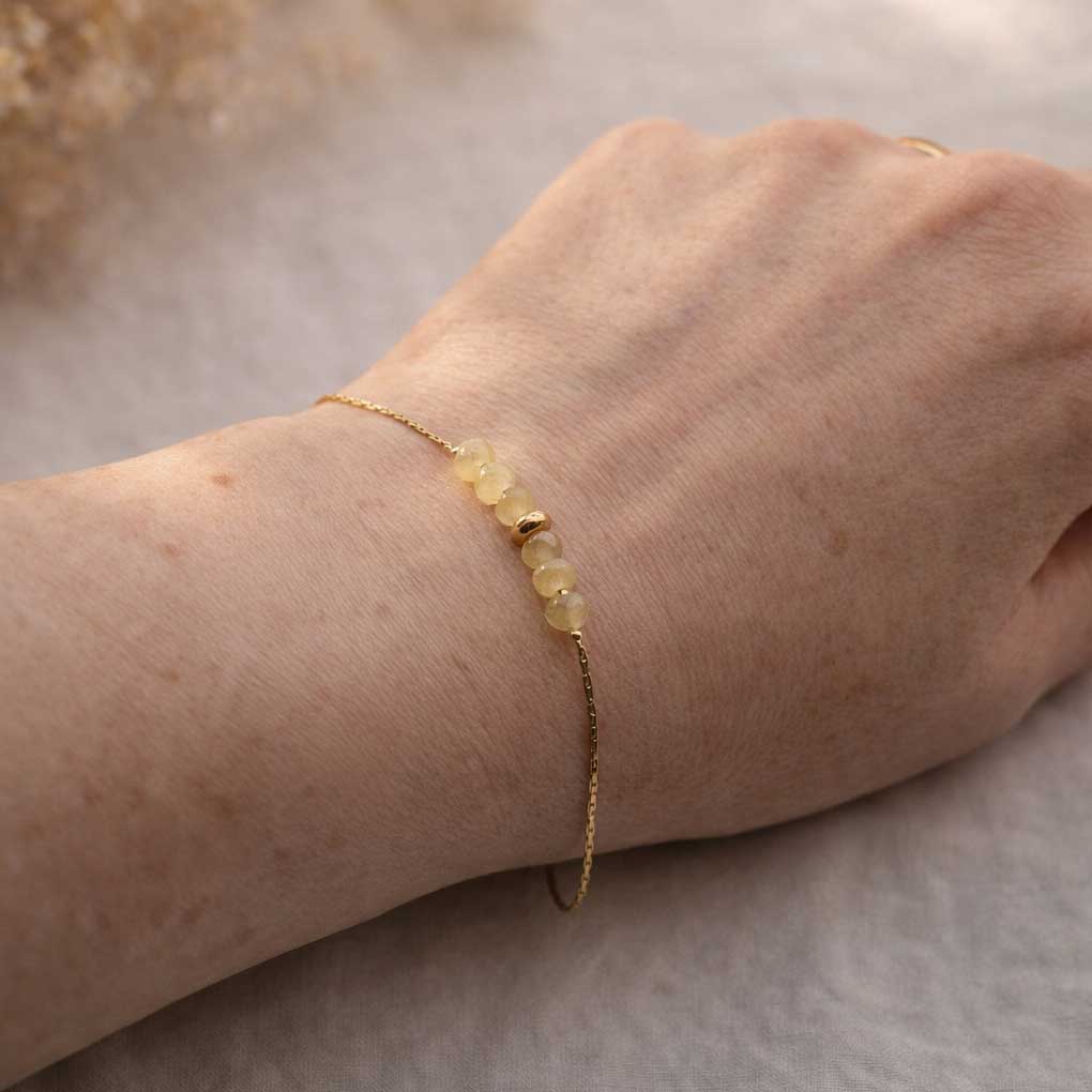 Bracelet Louise mini jaune - Les plus belles rencontres se font parfois à la machine à café