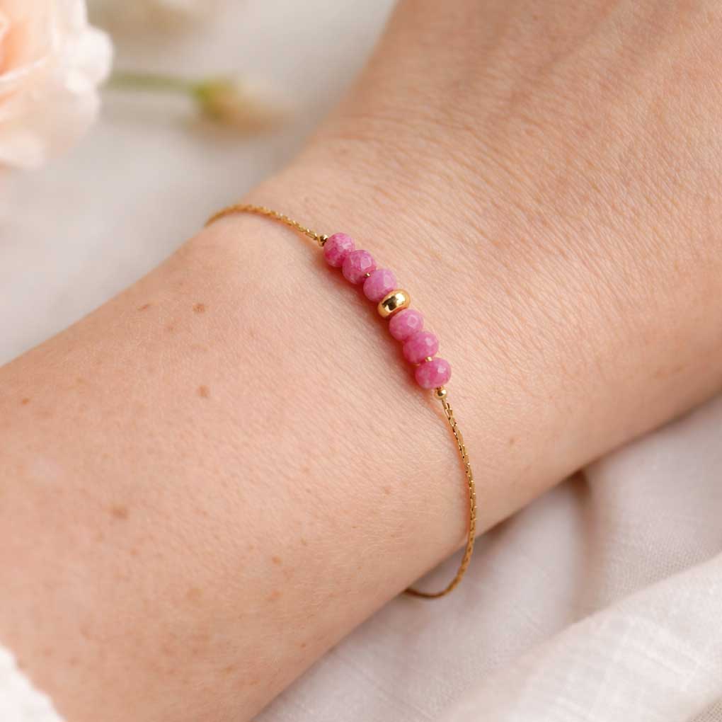 Bracelet Louise mini Rose - Où que la vie te mène, n'oublie jamais à quel point je t'aime