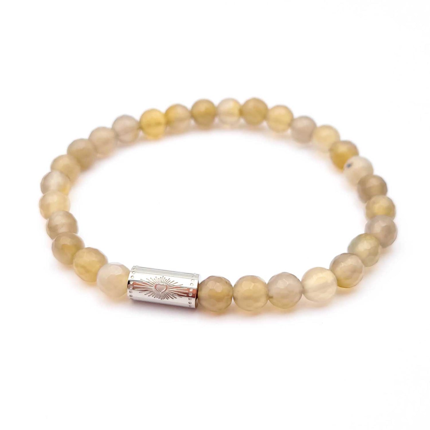 Bracelet agate grise argenté – L'amour