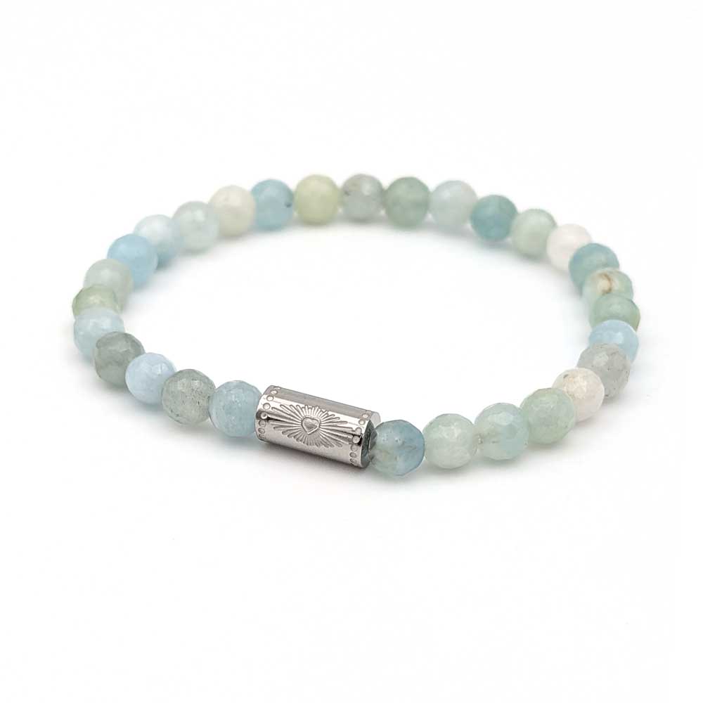 Bracelet Grigri aigue marine - argenté - Ma soeur chérie