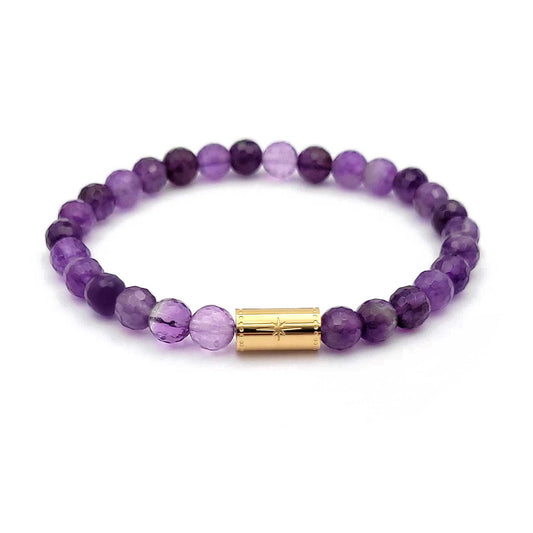 Bracelet Grigri améthyste - argenté ou doré