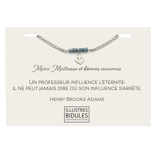 Bracelet Inox ancre:  Merci maîtresse Ancre