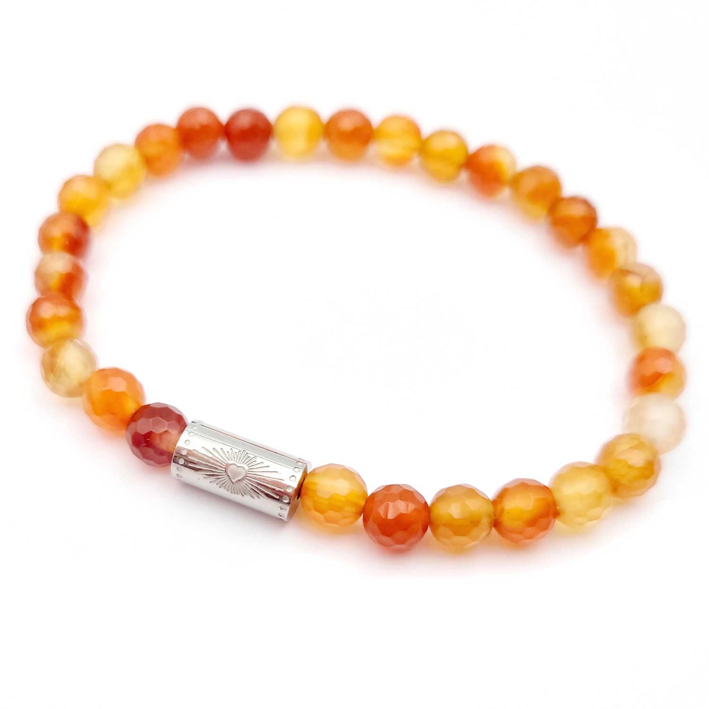 Bracelet Grigri cornaline - argenté - Maman chérie