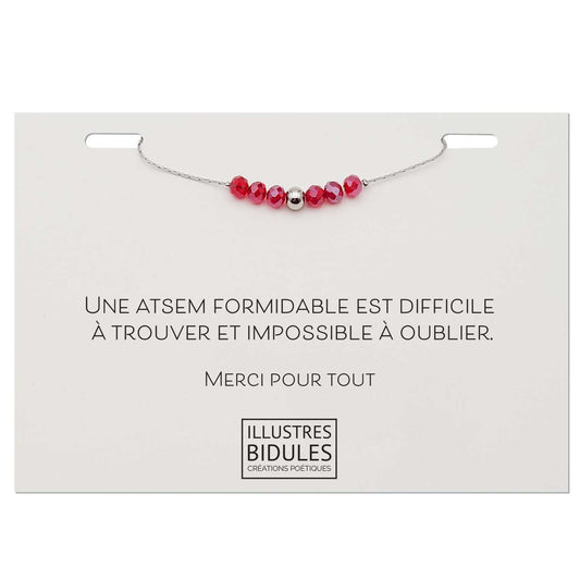 Bracelet Emma rouge - Argenté