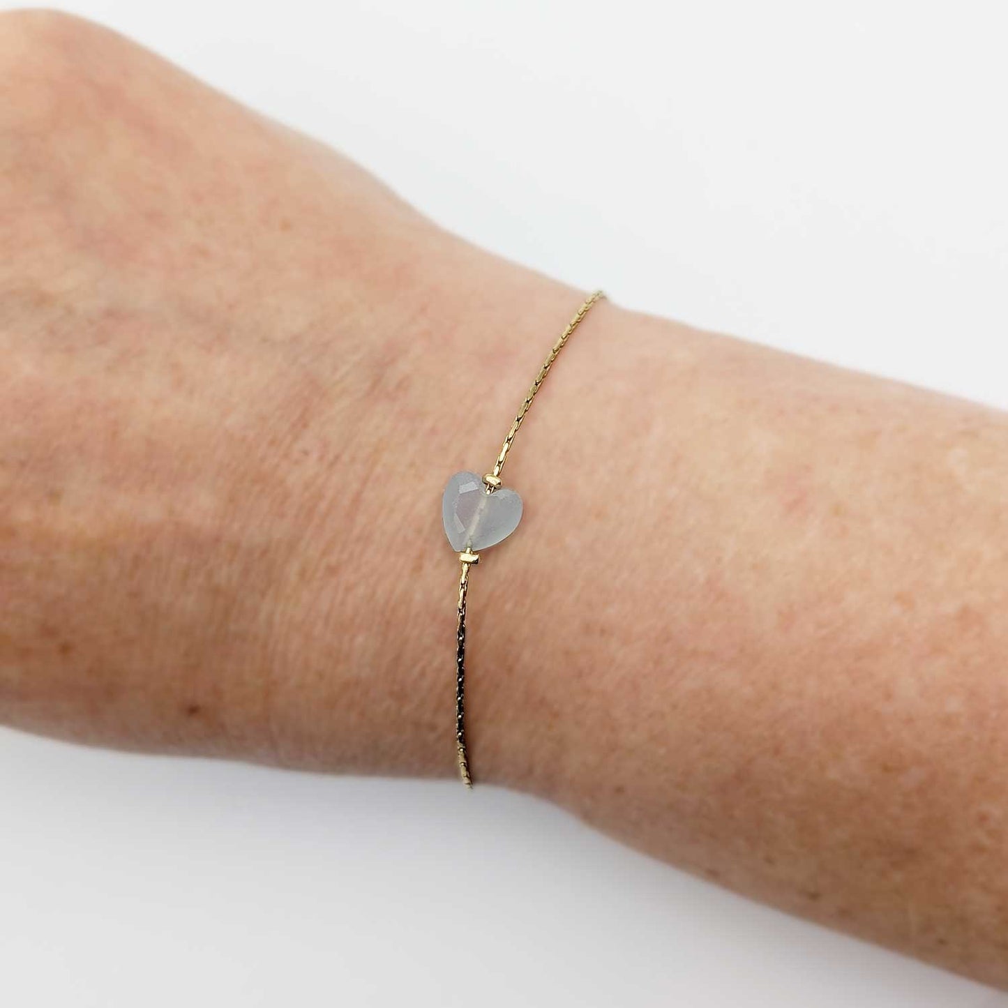 bracelet petit coeur bleu pour cadeau porte-bonheur