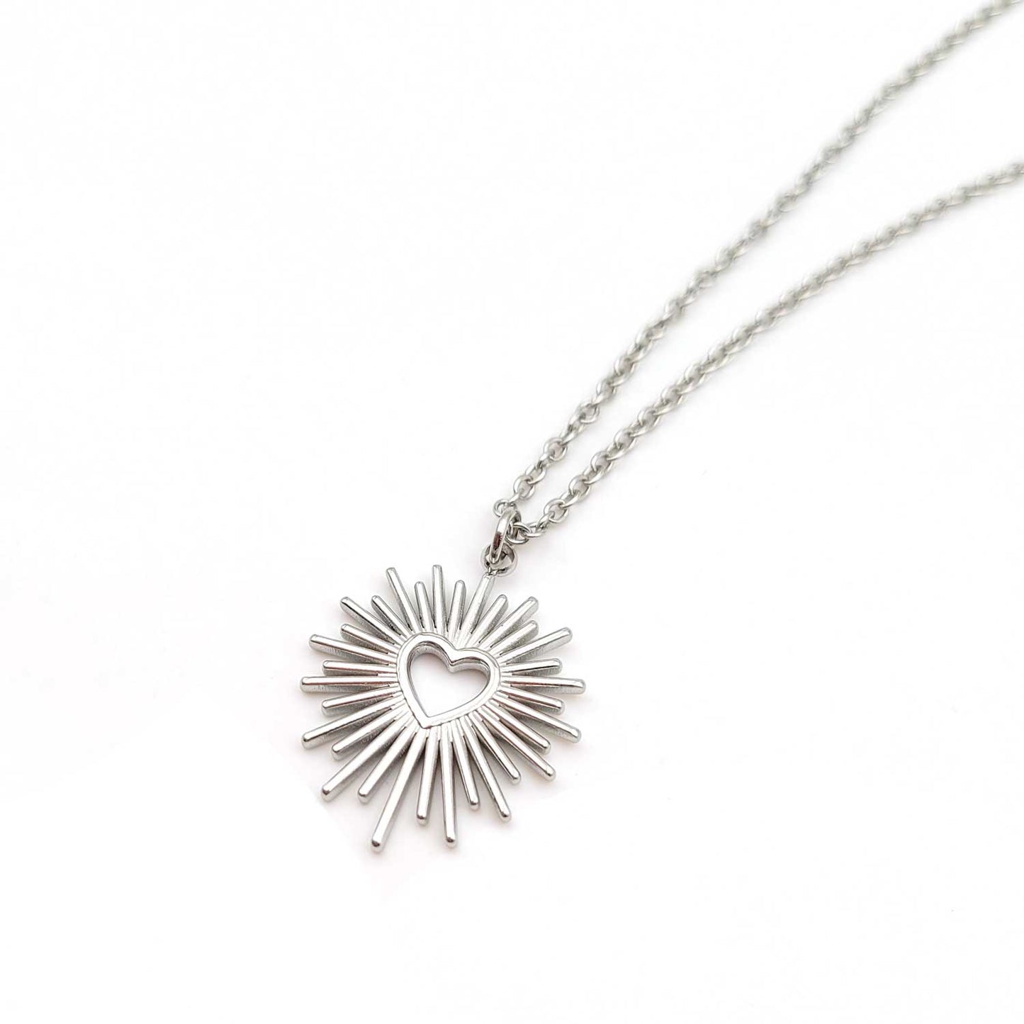 collier ex voto coeur sacré acier inoxydable