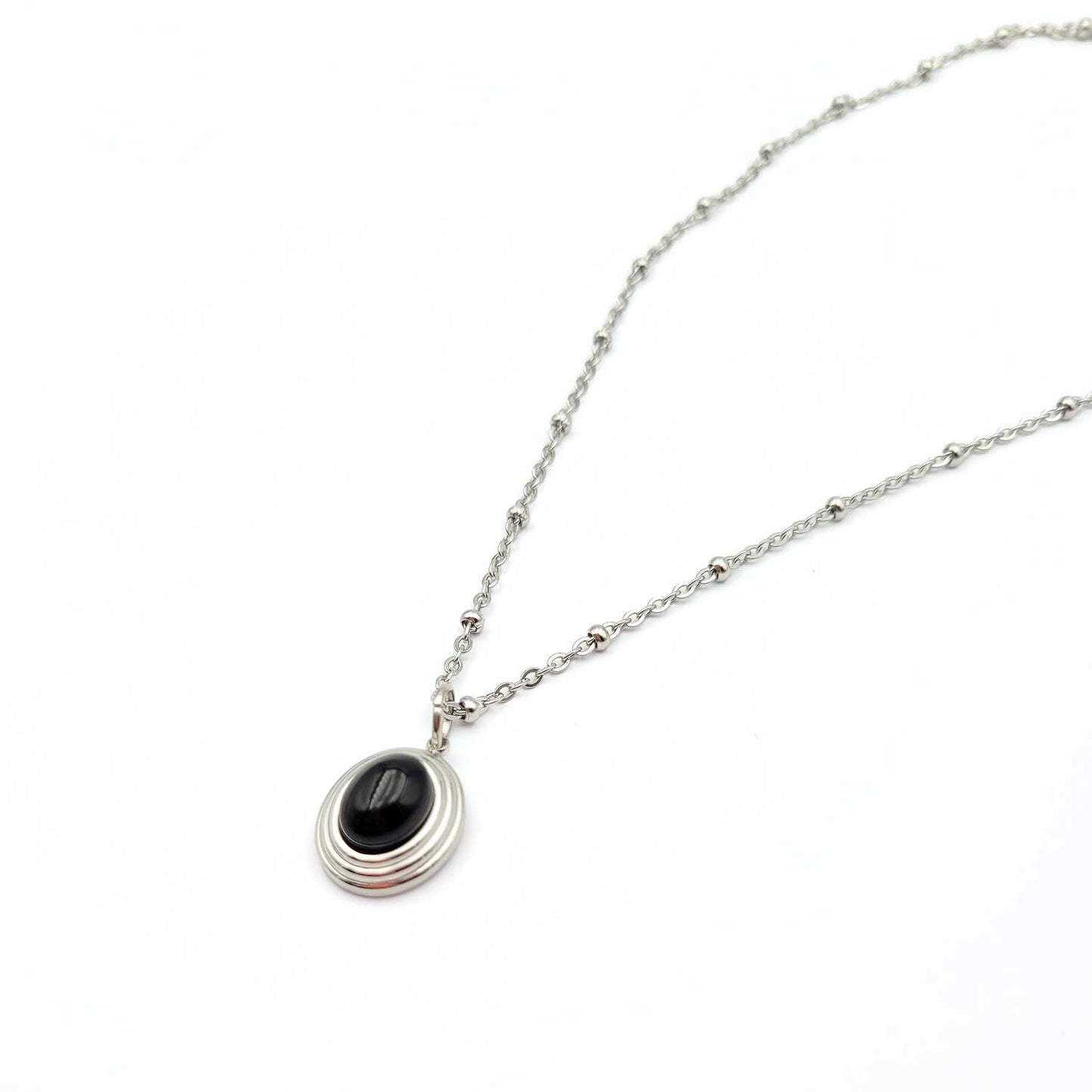 Collier Lucille - acier inoxydable avec onyx
