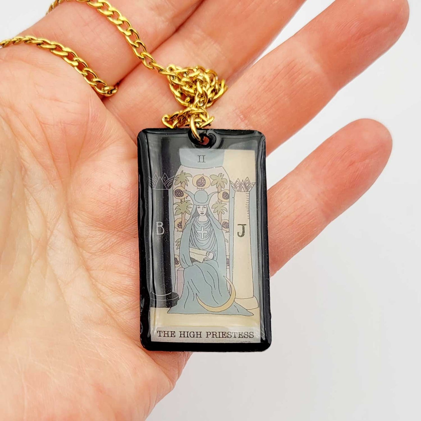Collier pendentif tarot - The High Priestess - La Grande Prêtresse