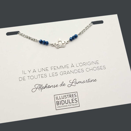 Bracelet Inox: couronne: Il y a une femme à l'origine de toutes les grandes choses
