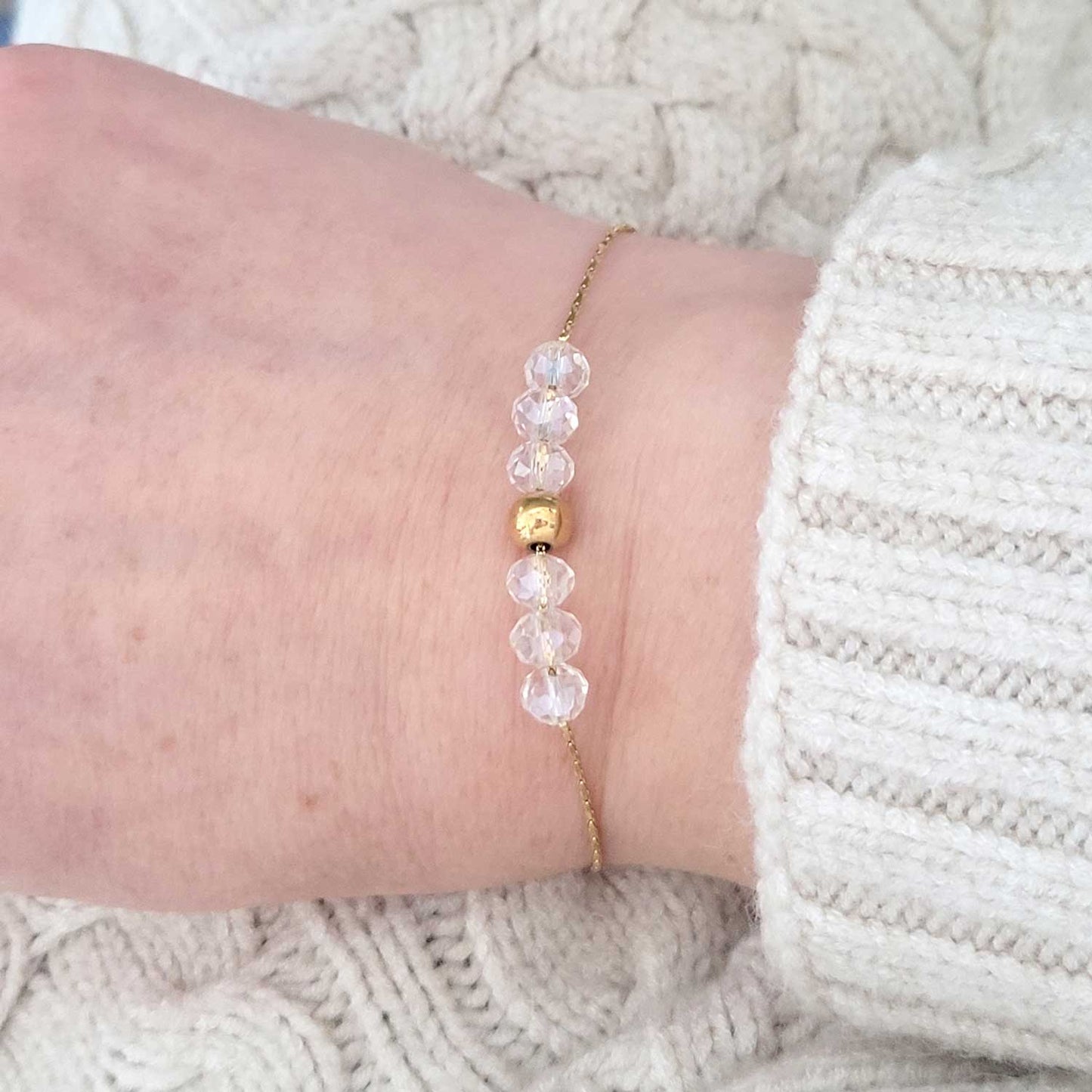 Bracelet Emma cristal - doré