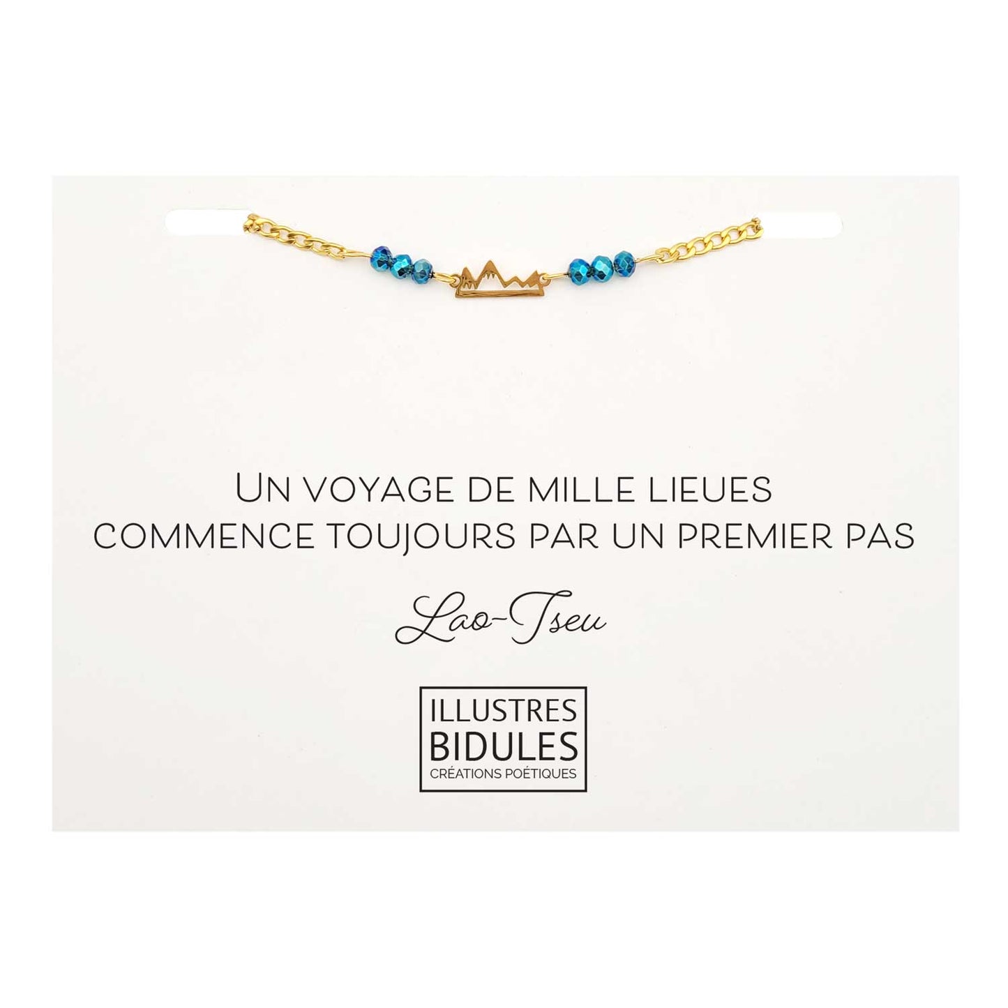 Bracelet Inox montagne doré - Un voyage de mille lieues