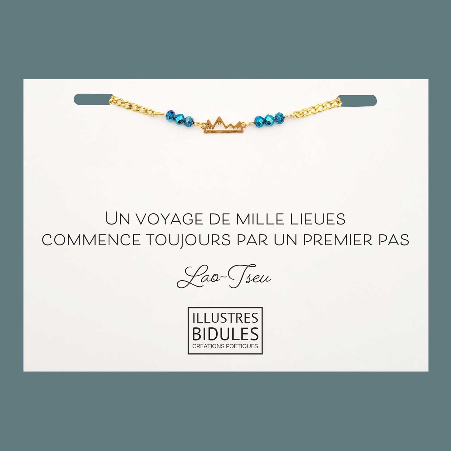 Bracelet Inox montagne doré - Un voyage de mille lieues