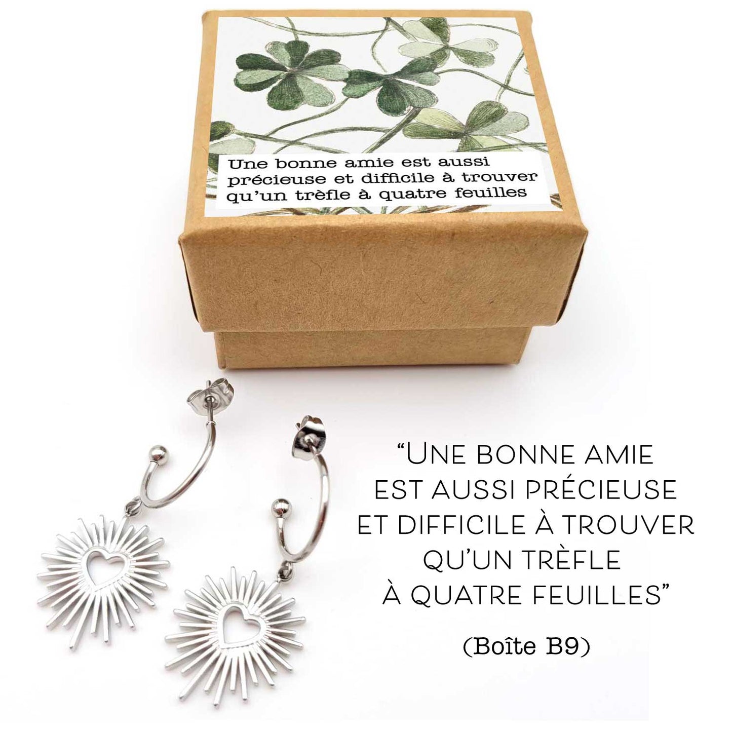 Boucles d'oreilles Gloria avec coeur ex-voto