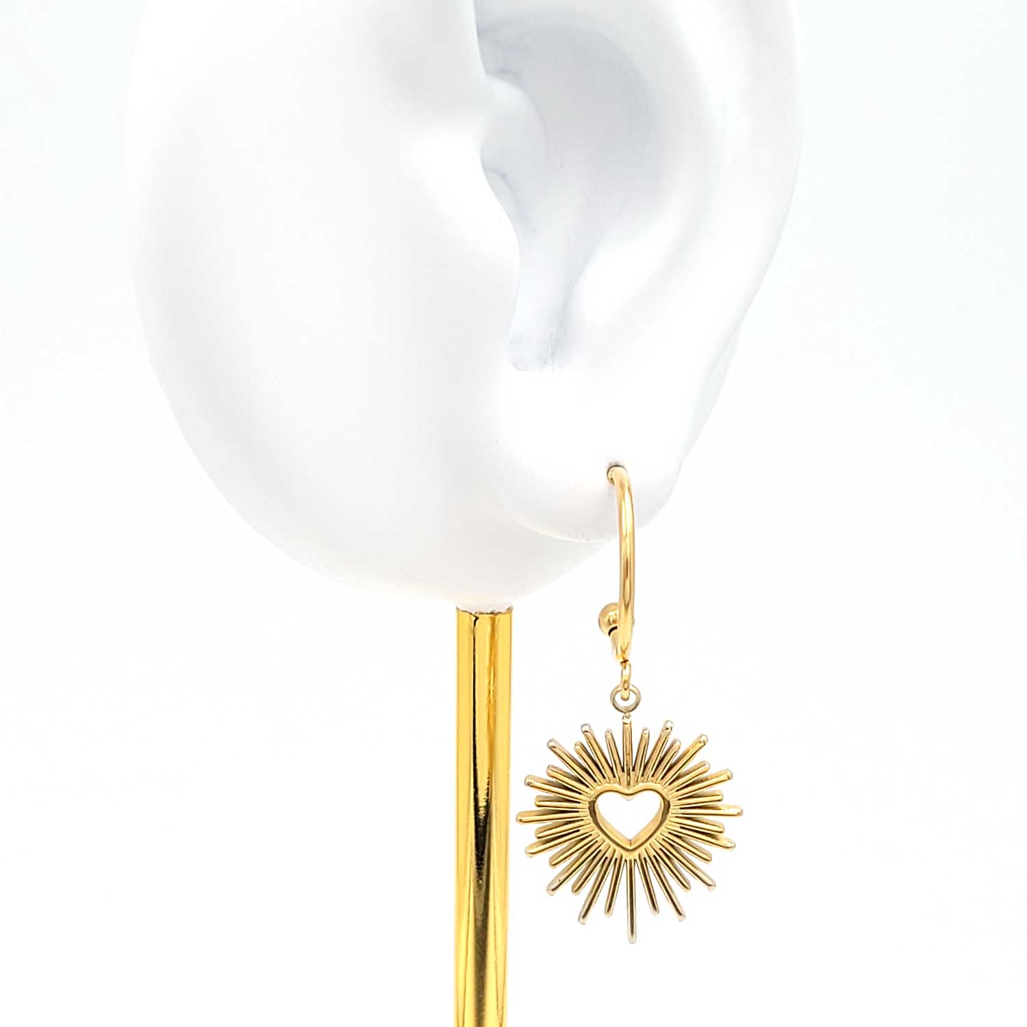boucles d'oreilles ex-voto acier inoxydable doré