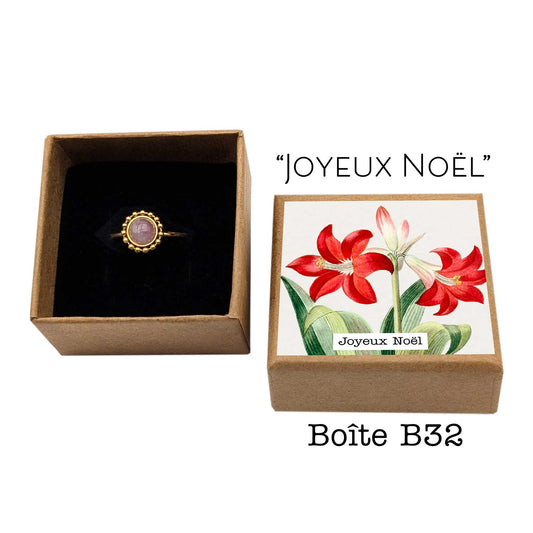 Bague Ninon améthyste doré réglable