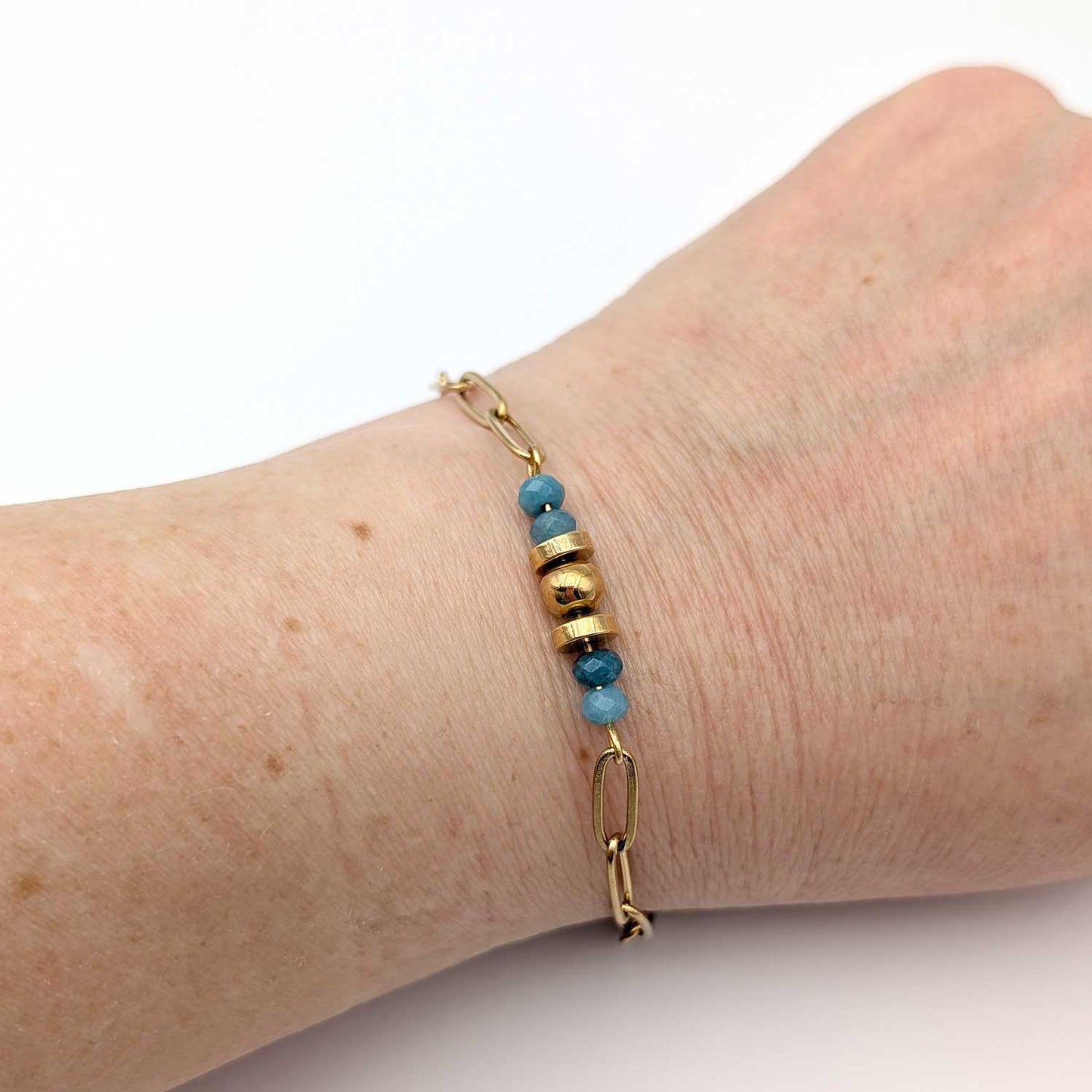 Bracelet Louise Bleu - Maman merci d'être toujours là pour moi