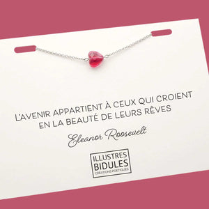 Bracelet Diane coeur cherry - argenté Illustres Bidules
