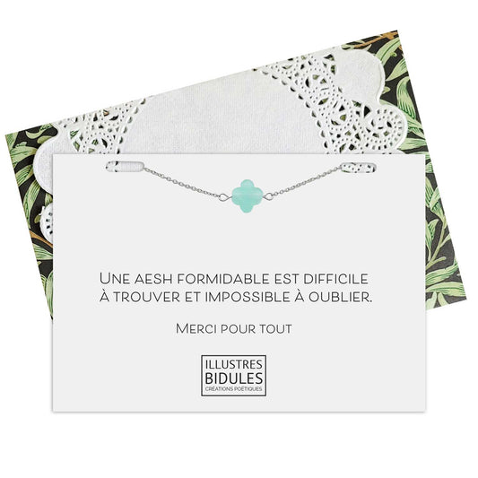 Bracelet Diane trèfle mint - argenté