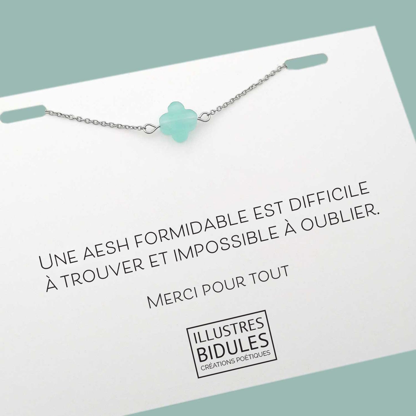 Bracelet Diane trèfle mint - argenté