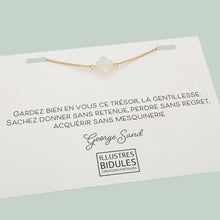 Charger l&#39;image dans la galerie, Bracelet Diane trèfle blanc irisé - doré