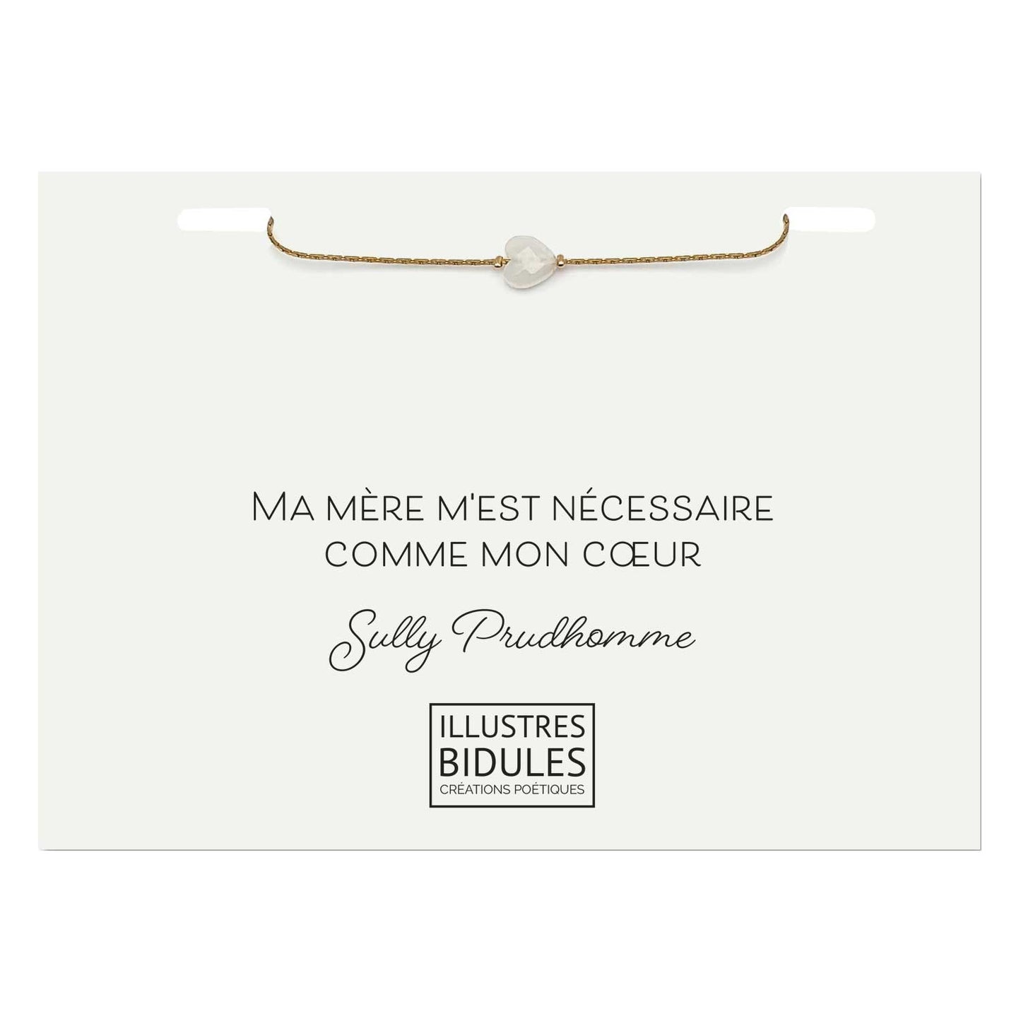 bijou quartz blanc bracelet message positif