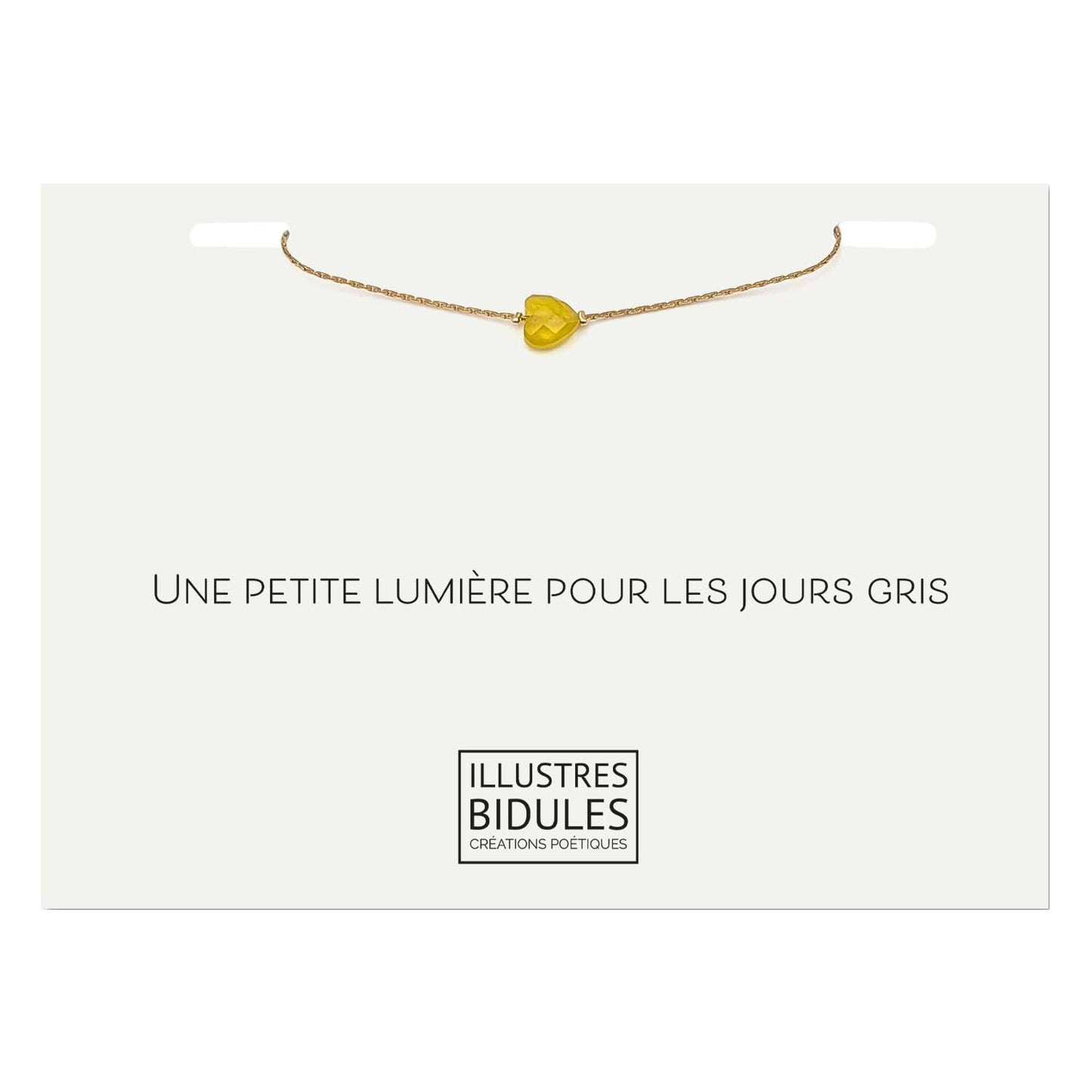 Bracelet Isadora coeur jade jaune - Une petite lumière pour les jours gris