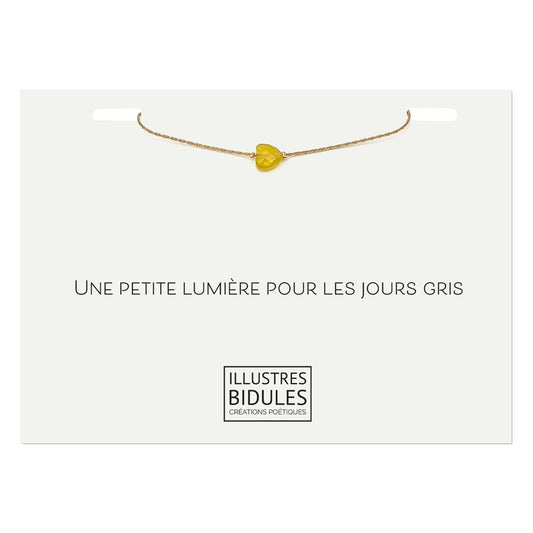 Bracelet Isadora coeur jade jaune - Une petite lumière pour les jours gris