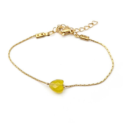 Bracelet Isadora coeur jade jaune - Une petite lumière pour les jours gris