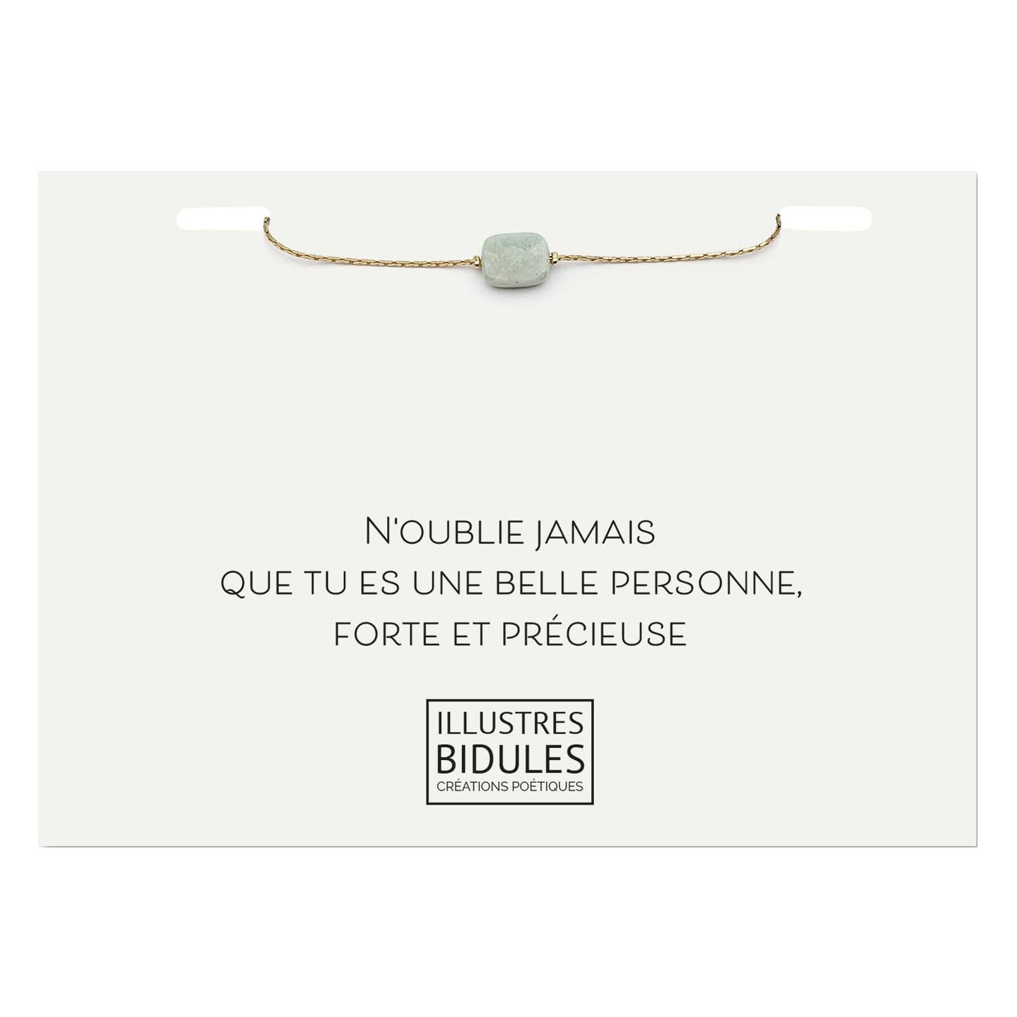 Bracelet Isadora facette vert - N'oublie jamais que tu es une belle personne, forte et précieuse