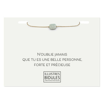 Bracelet Isadora facette vert - N'oublie jamais que tu es une belle personne, forte et précieuse