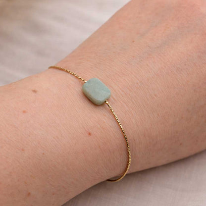 Bracelet Isadora facette vert - N'oublie jamais que tu es une belle personne, forte et précieuse