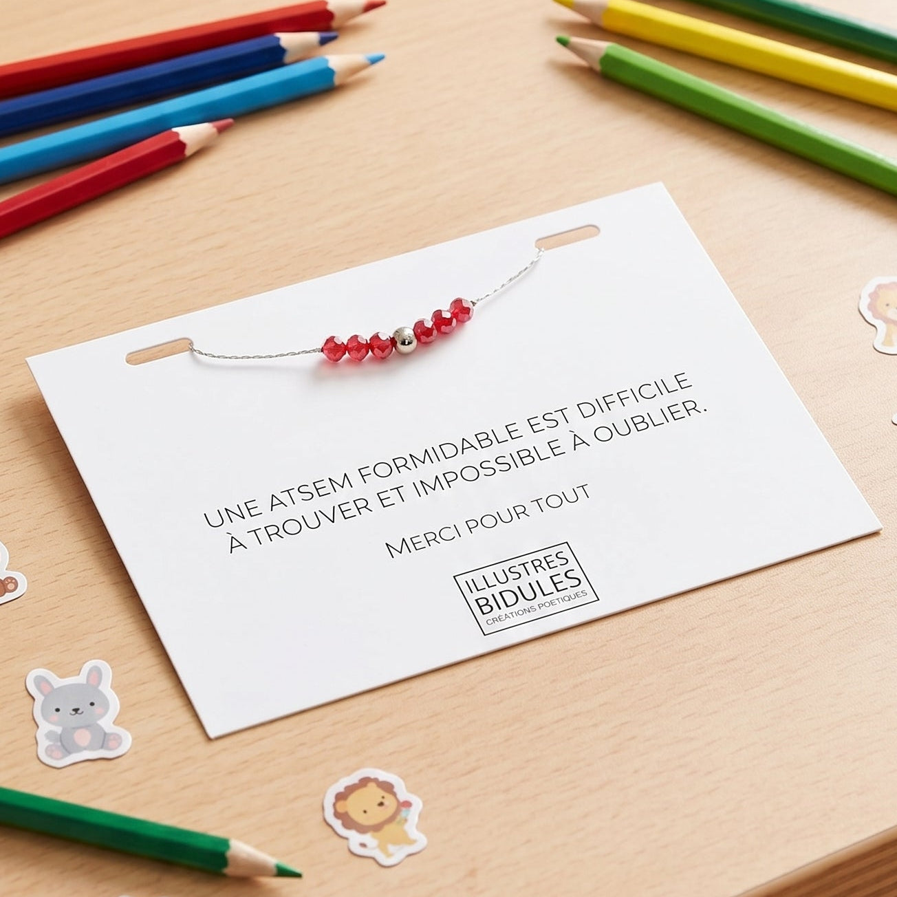 Bracelet Emma rouge - Une Atsem formidable