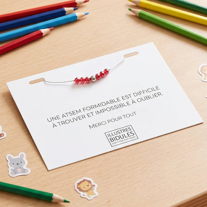 Bracelet Emma rouge - Une Atsem formidable