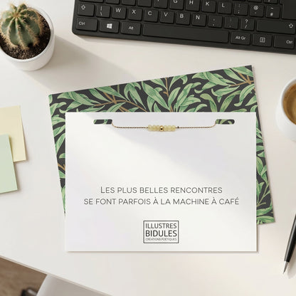 Bracelet Louise mini jaune - Les plus belles rencontres se font parfois à la machine à café
