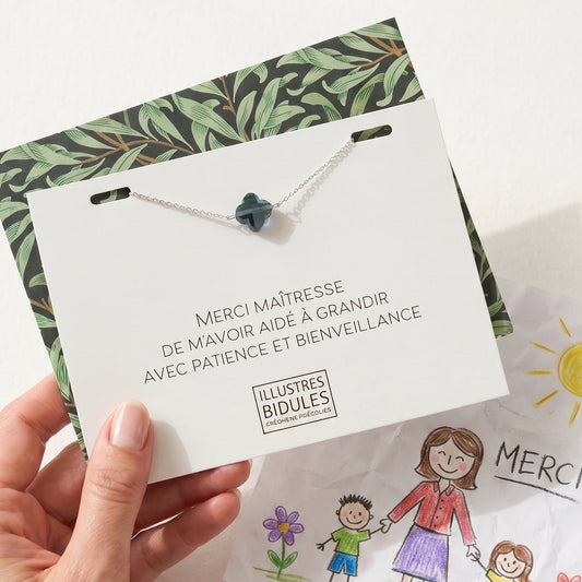 Bracelet avec message original pour le cadeau de fin d'année de la maîtresse Illustres Bidules