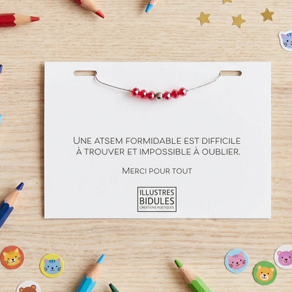Bracelet Emma rouge - Une Atsem formidable