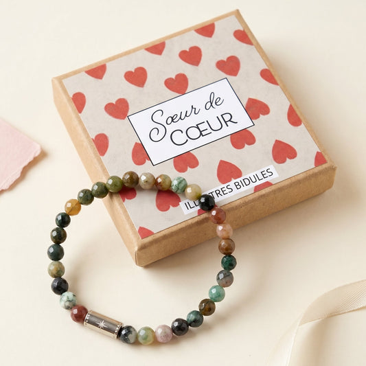 Bracelet Grigri agate indienne - argenté