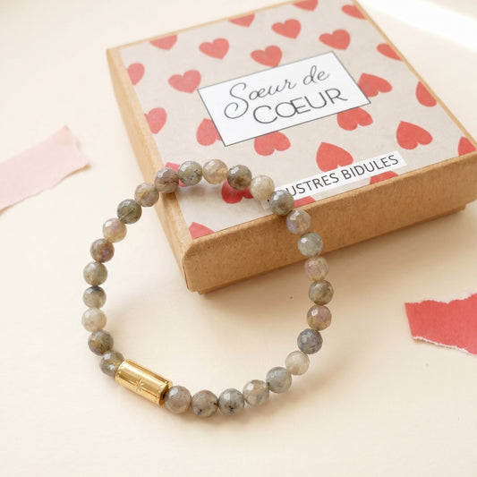 Bracelet Grigri Labradorite - dorée