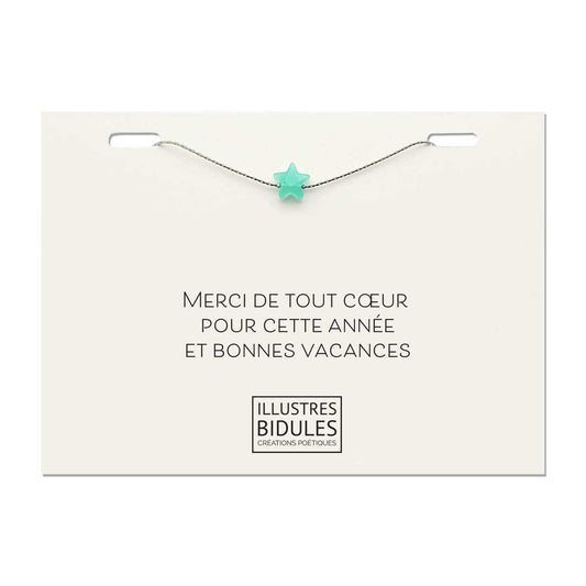 Bracelet Isadora Star Mint- Argenté - Merci de tout coeur pour cette année et bonnes vacances