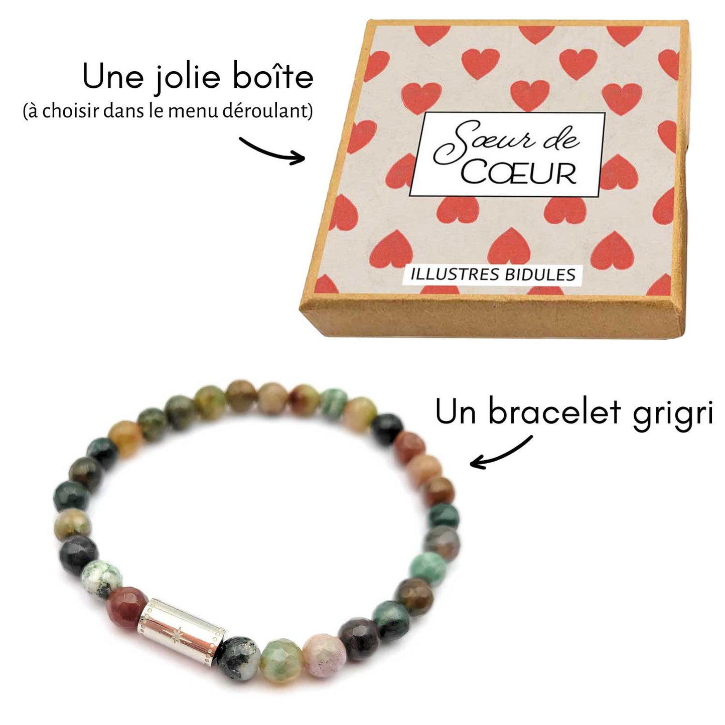 bracelet cadeau meilleure amie en agate indienne
