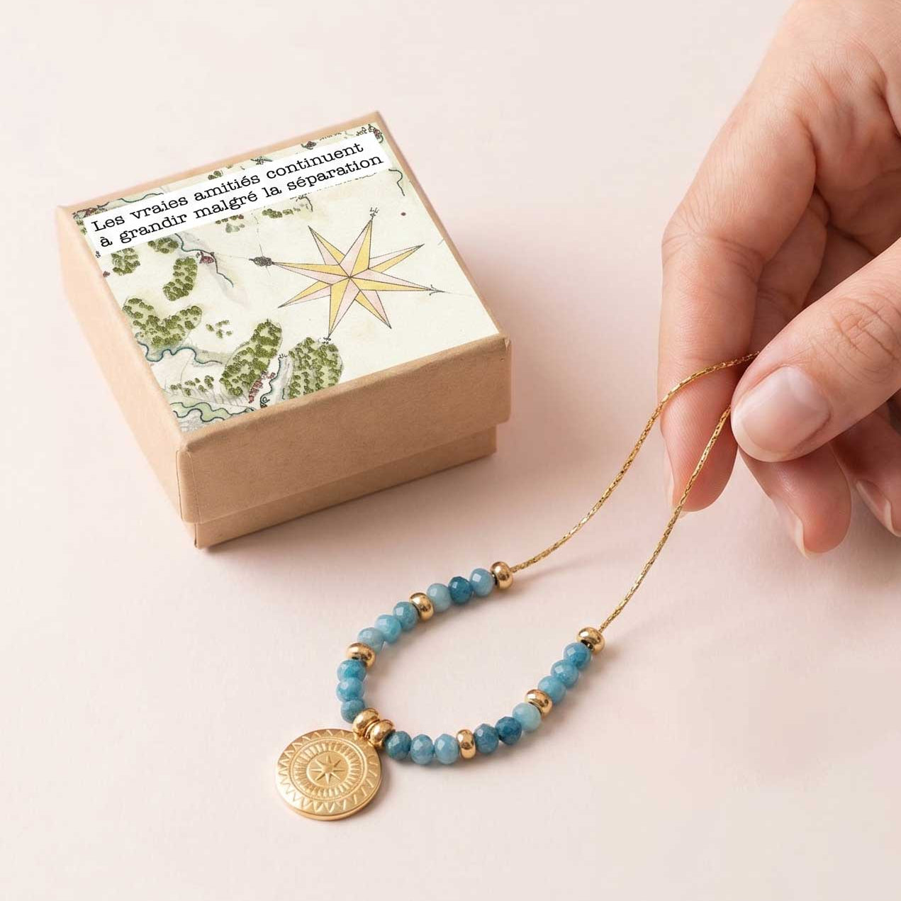 Collier Louise Bleu - Les vraies amitiés continuent à grandir