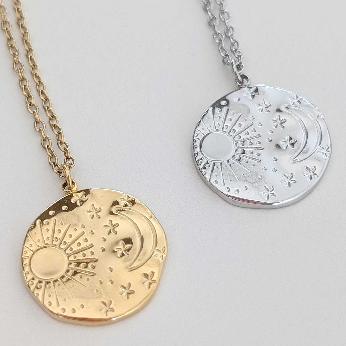 Collier Moon Sun – Soleil, lune et étoiles – Acier inoxydable