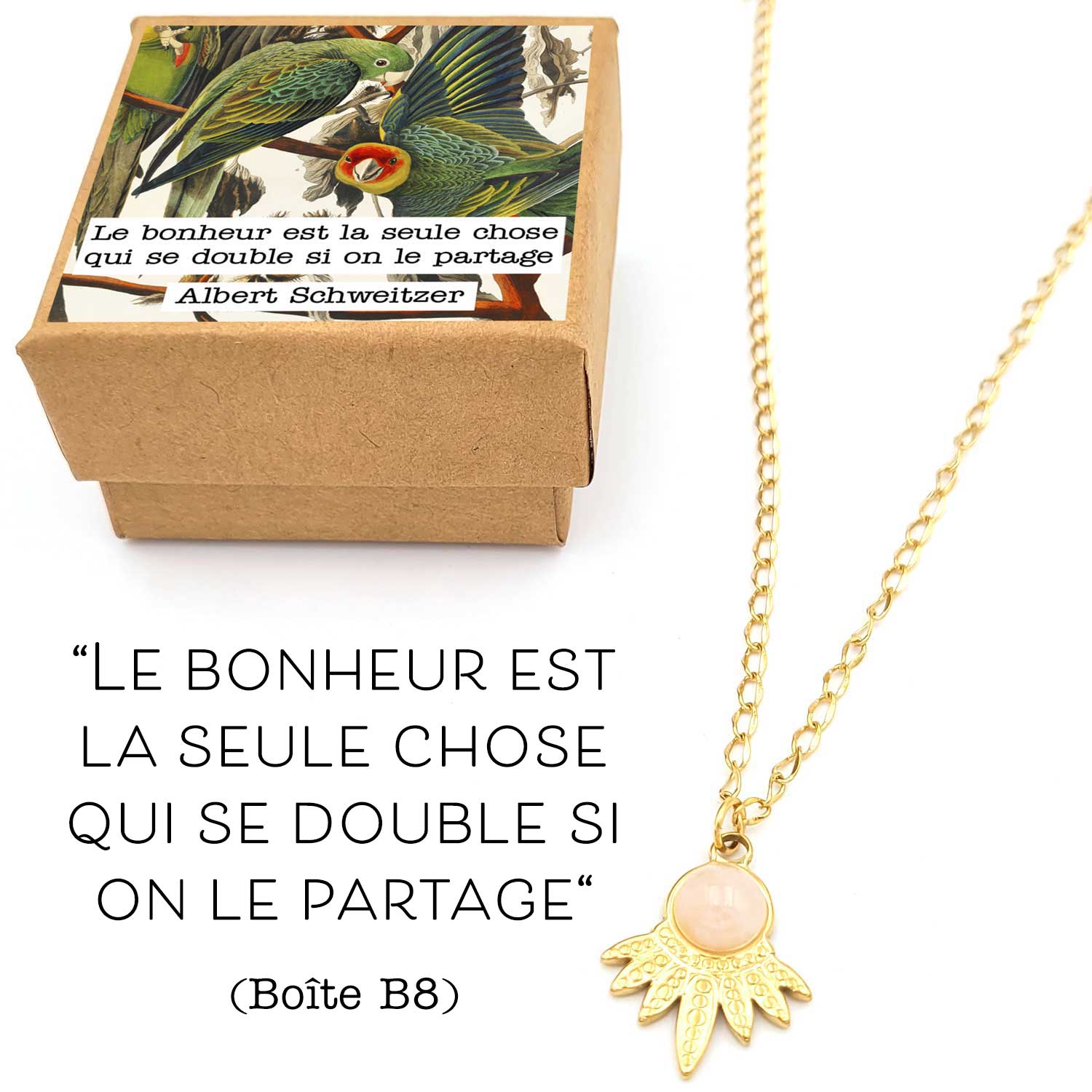 Collier porte bonheur cadeau demoiselle d'honneur témoin demande de marraine