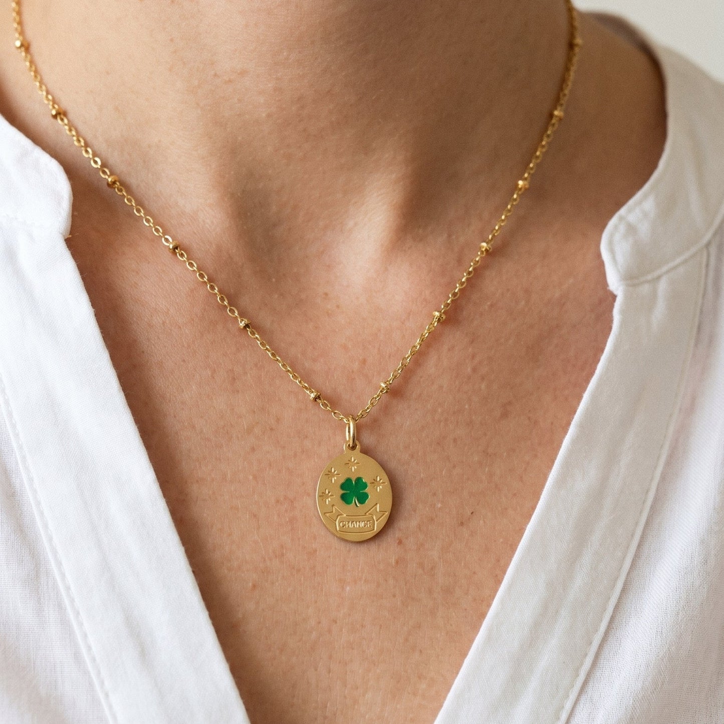 Collier Chance - trèfle porte bonheur