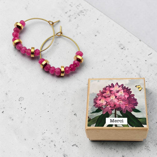 Créoles Louise - jade teintée rose